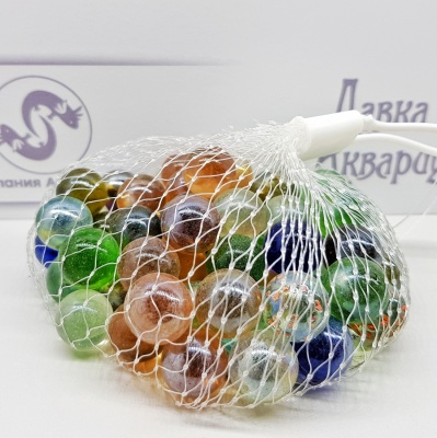 Стеклянные шарики для декора (в сеточке), 300 г, kl0212